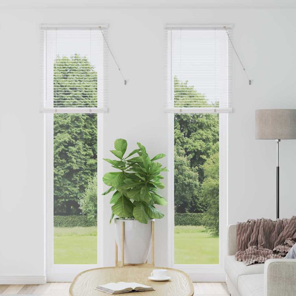 Vindu Persienne med gardiner Hvit Aluminium