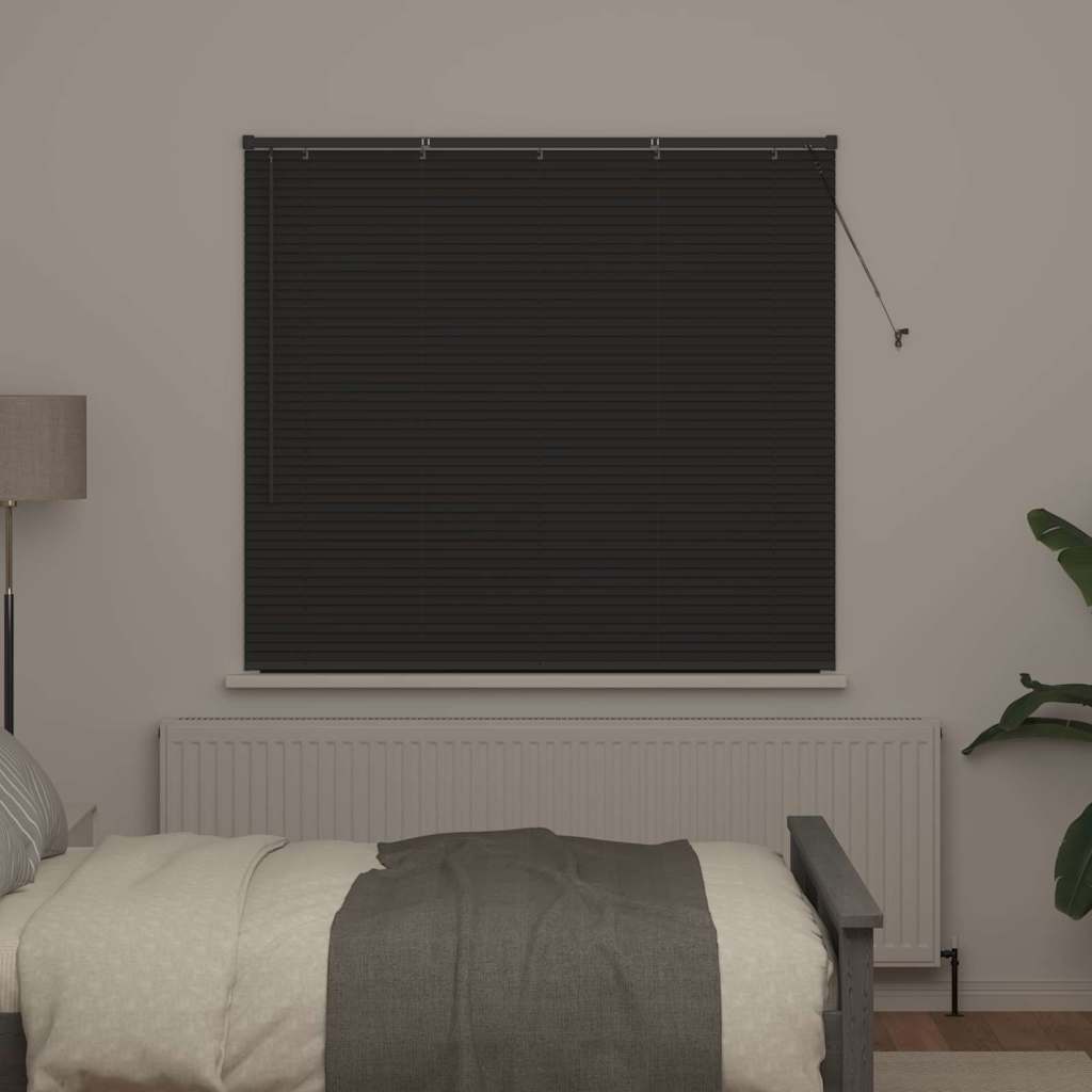 Vindu Persienne med gardiner Mørke grå Aluminium