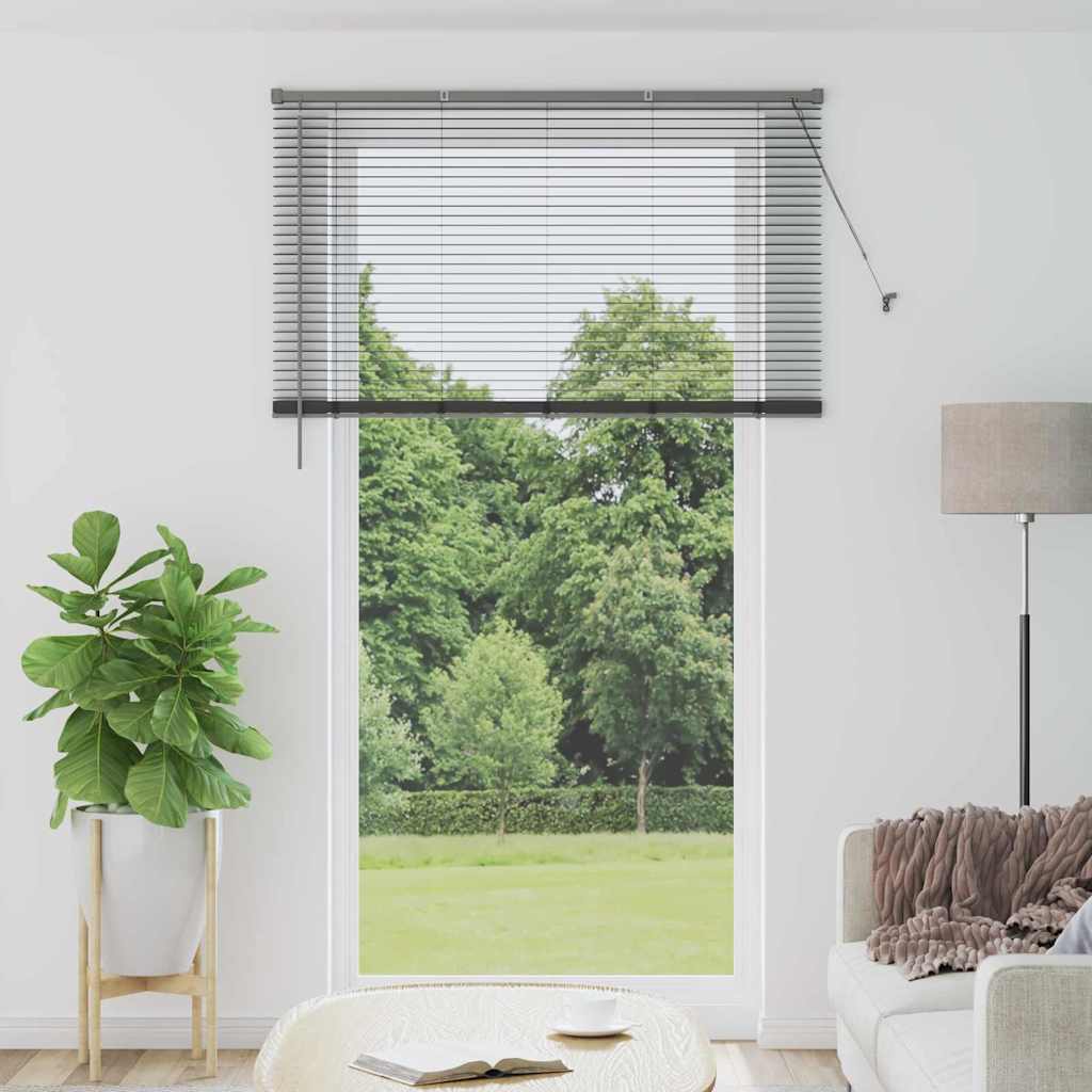 Vindu Persienne med gardiner Mørke grå Aluminium
