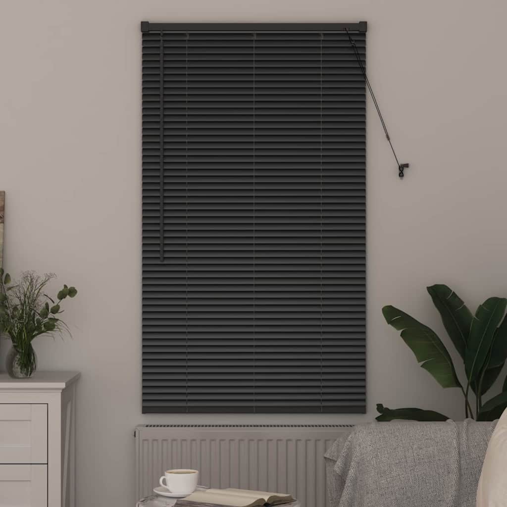 Venetianspersienner Svart 130 x 70 cm Aluminium