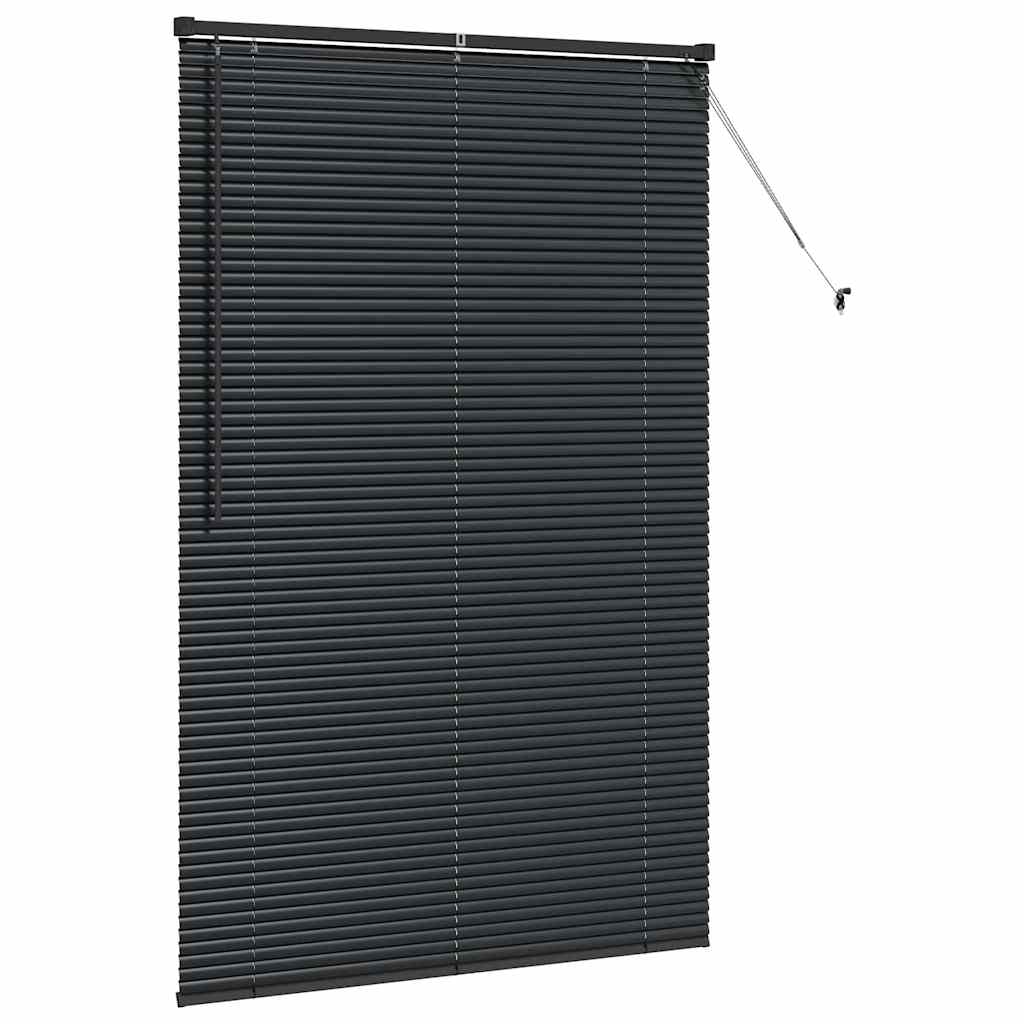Vindu Persienne med gardiner Svart Aluminium
