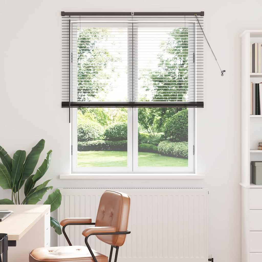 Vindu Persienne med gardiner Svart Aluminium