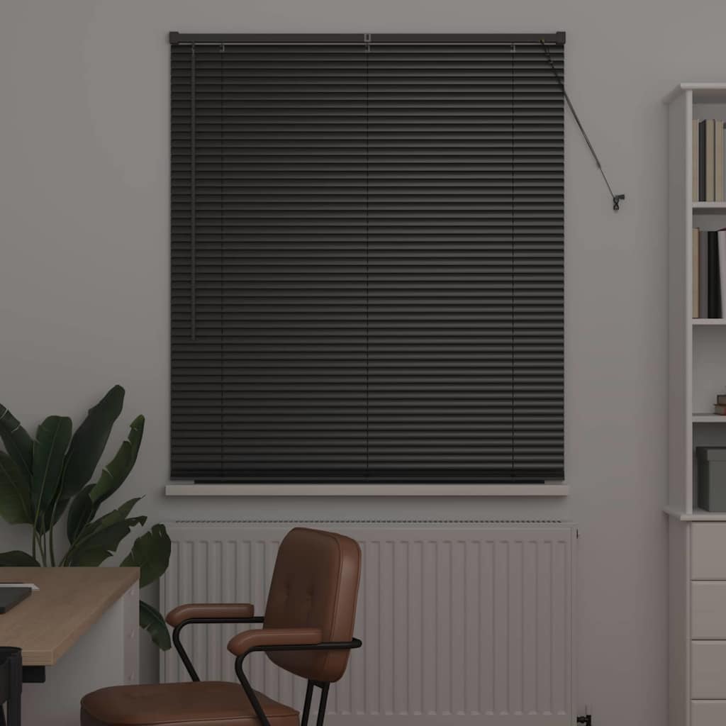 Vindu Persienne med gardiner Svart Aluminium