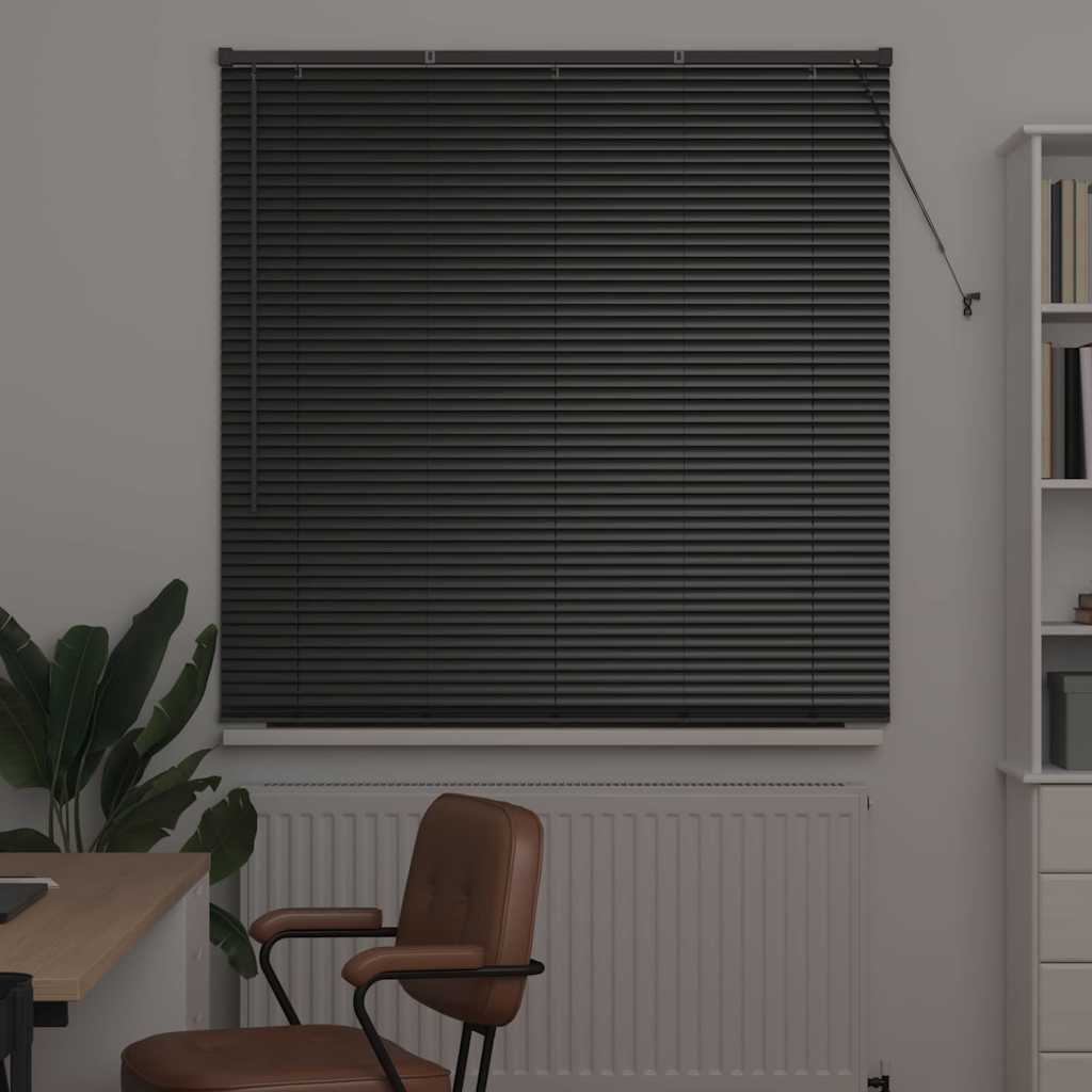Vindu Persienne med gardiner Svart Aluminium