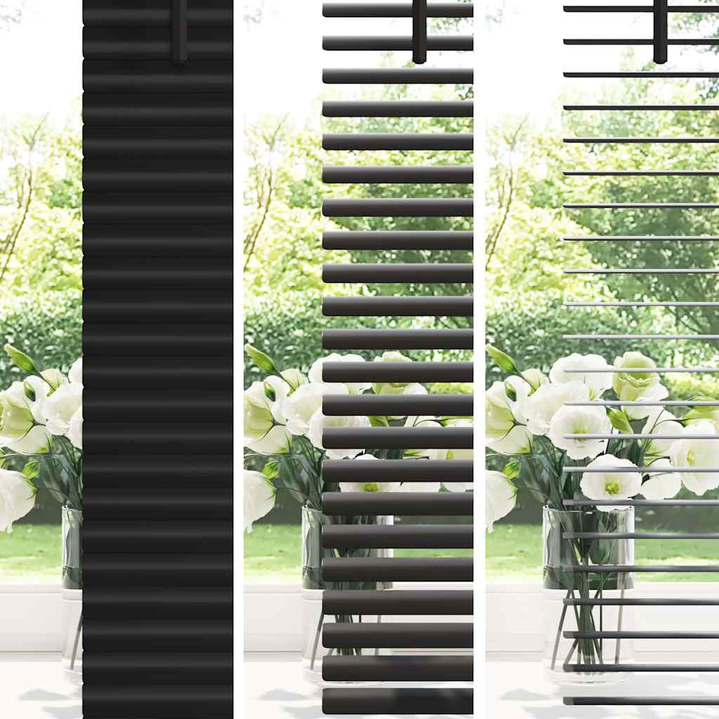 Vindu Persienne med gardiner Svart Aluminium