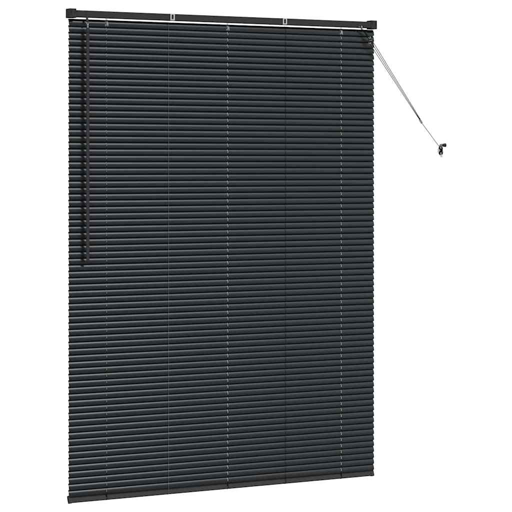 Vindu Persienne med gardiner Svart Aluminium
