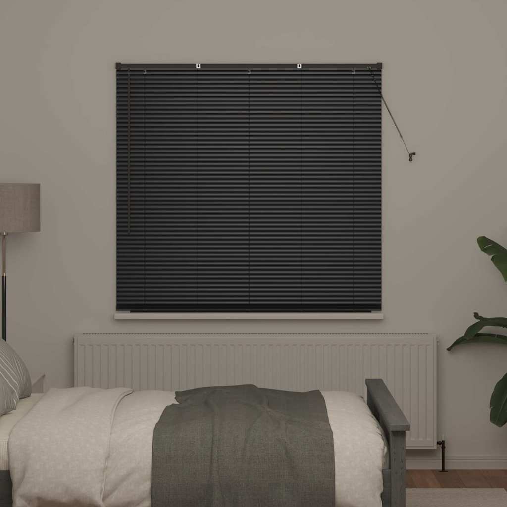 Vindu Persienne med gardiner Svart Aluminium