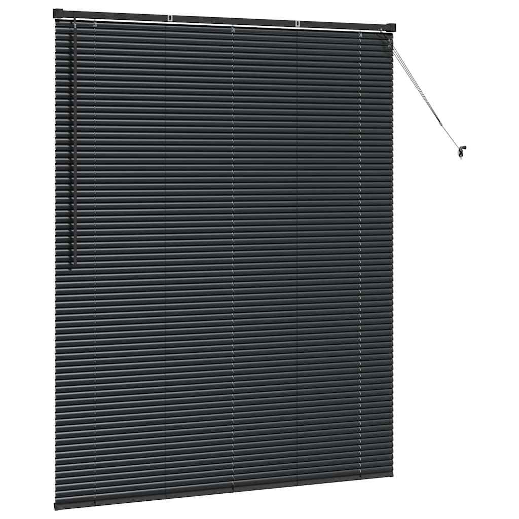 Vindu Persienne med gardiner Svart Aluminium