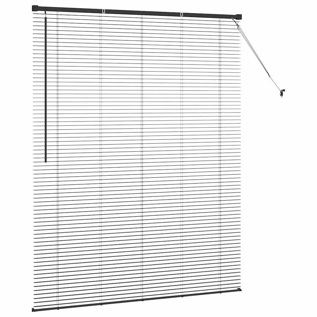 Vindu Persienne med gardiner Svart Aluminium
