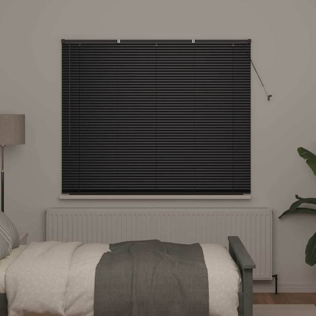 Vindu Persienne med gardiner Svart Aluminium