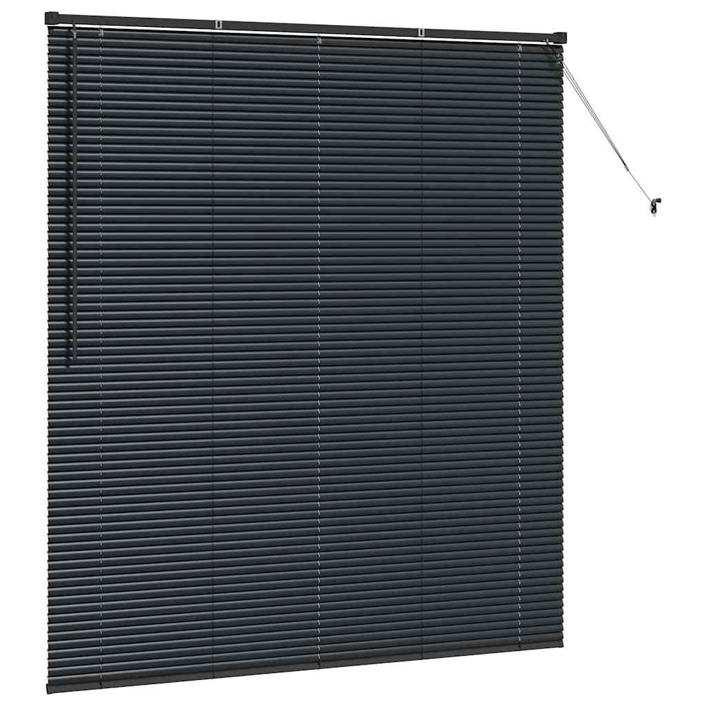Vindu Persienne med gardiner Svart Aluminium