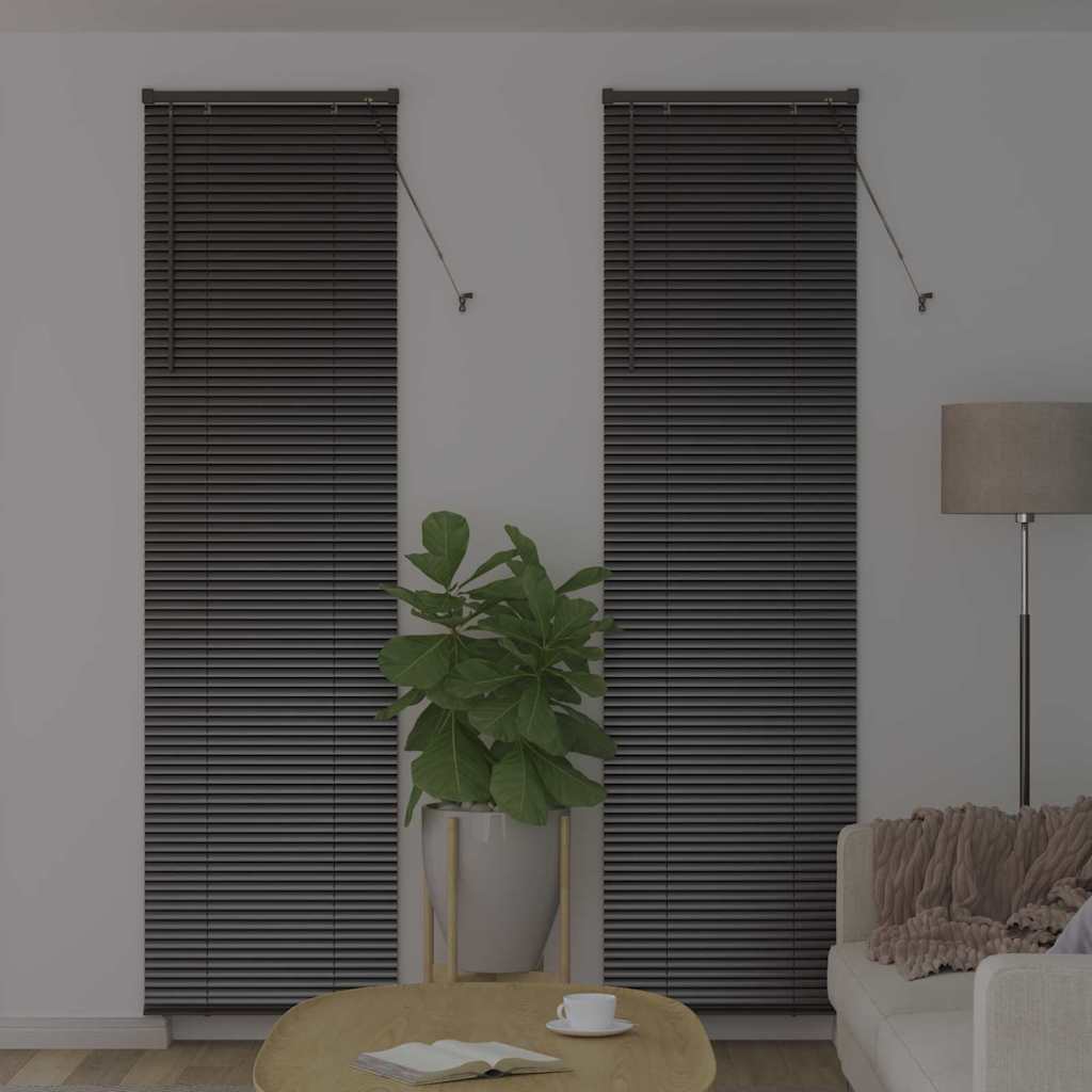 Vindu Persienne med gardiner Svart Aluminium