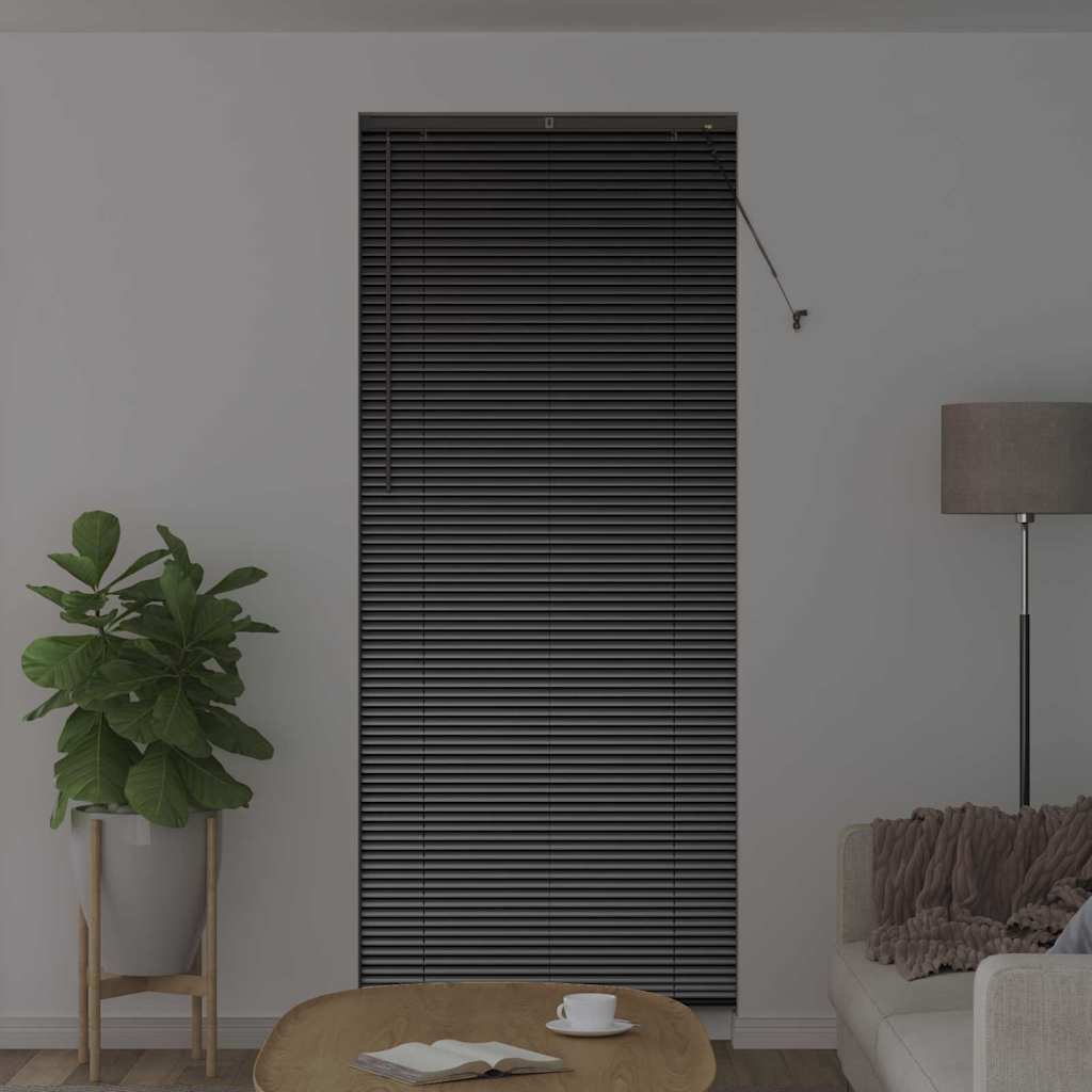 Vindu Persienne med gardiner Svart Aluminium