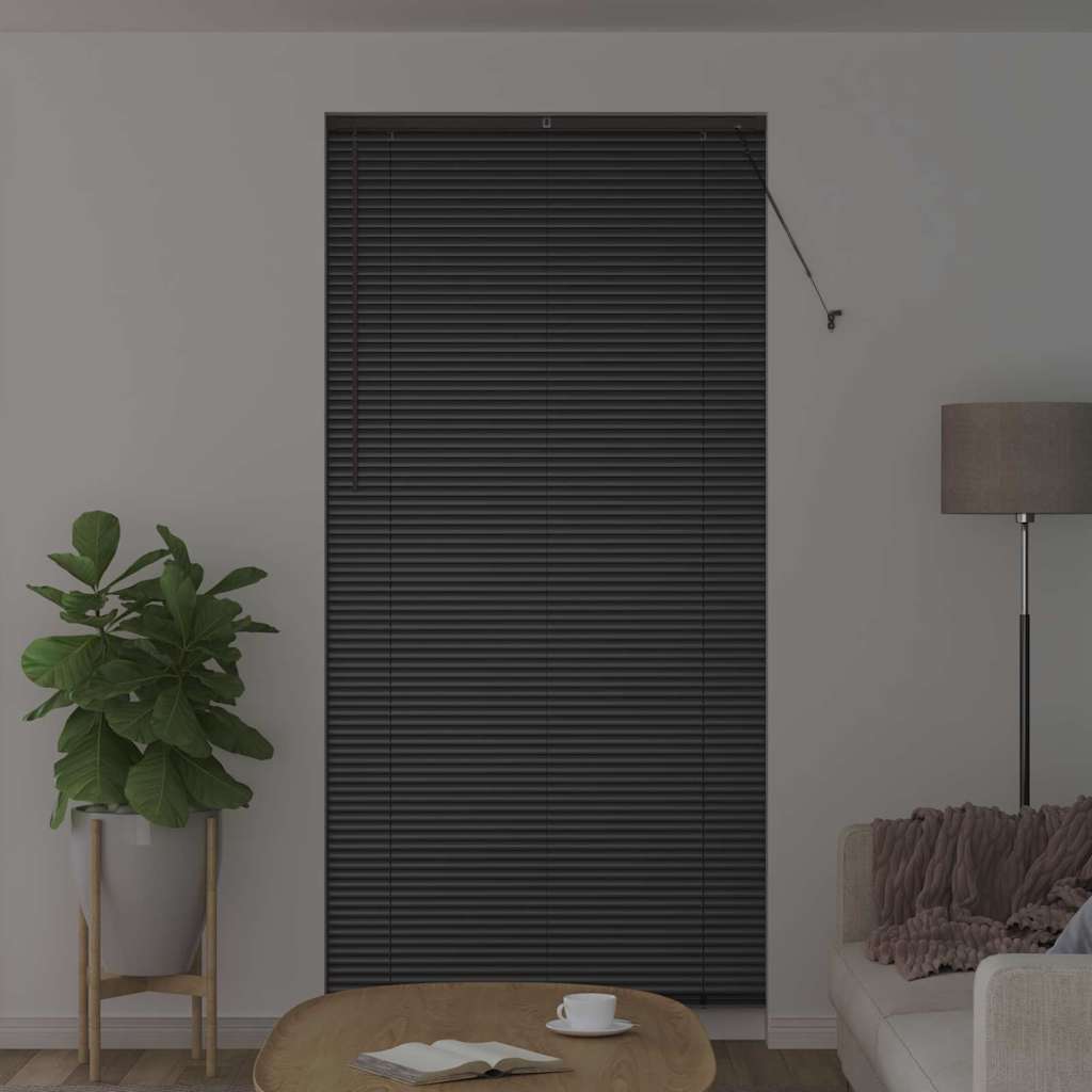 Vindu Persienne med gardiner Svart Aluminium