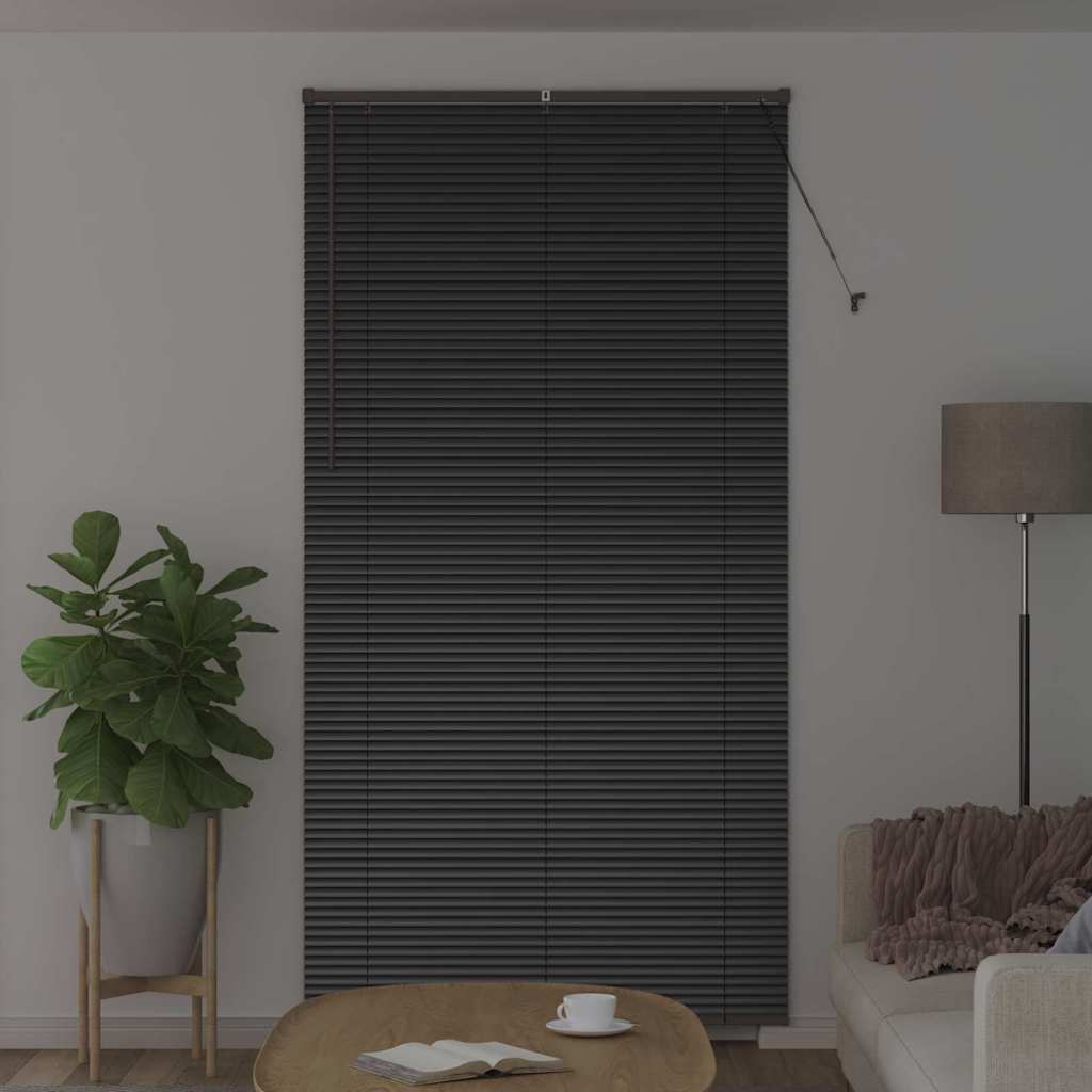 Vindu Persienne med gardiner Svart Aluminium