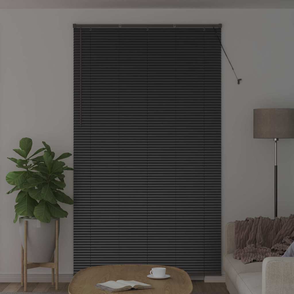 Vindu Persienne med gardiner Svart Aluminium