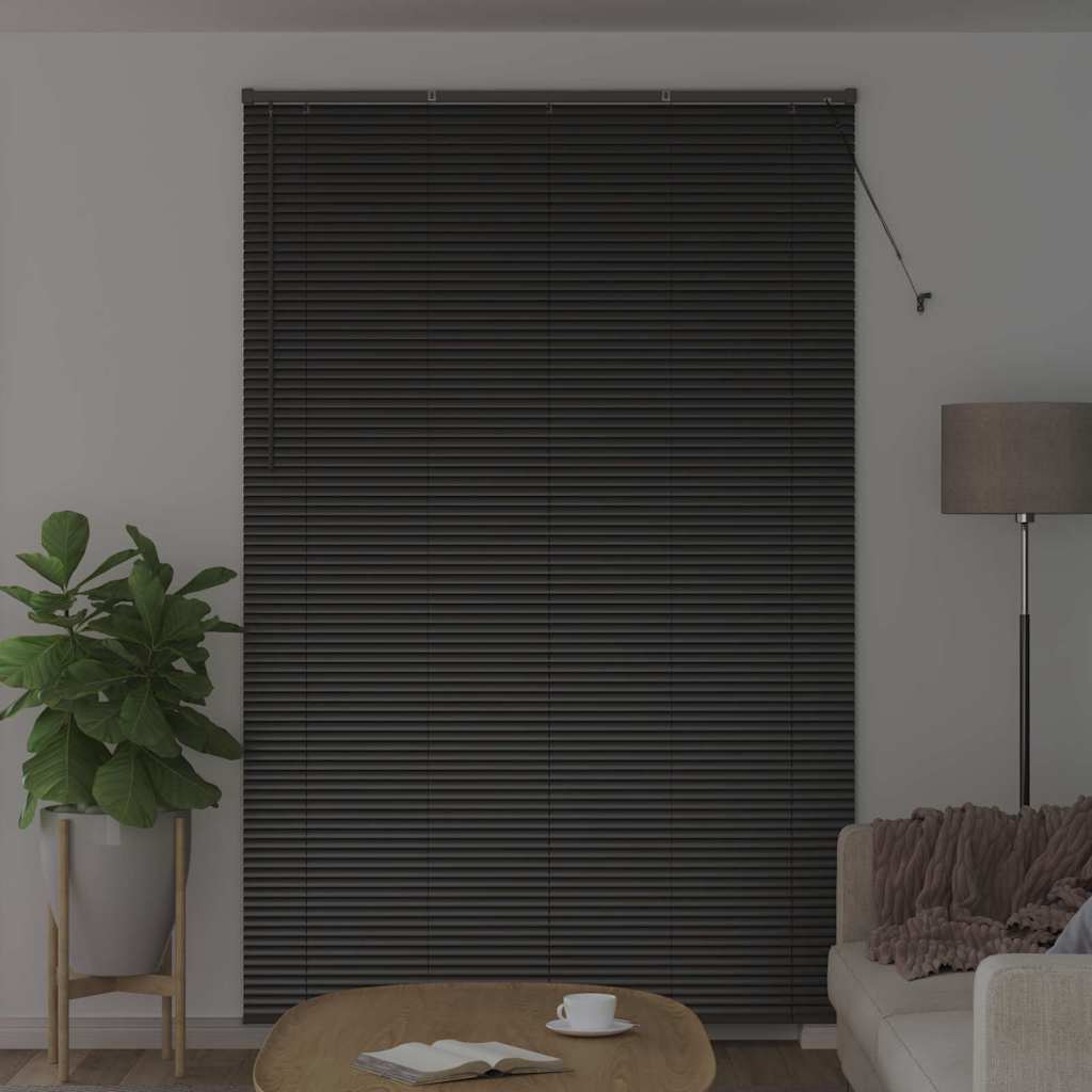Vindu Persienne med gardiner Svart Aluminium