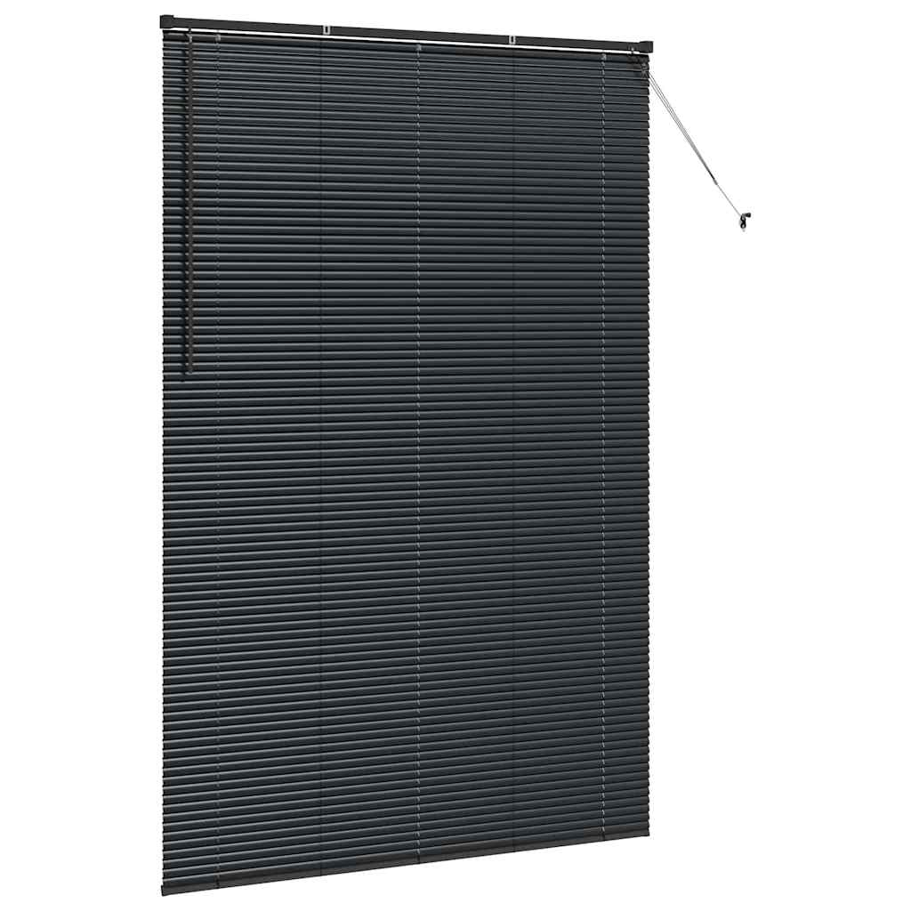 Vindu Persienne med gardiner Svart Aluminium