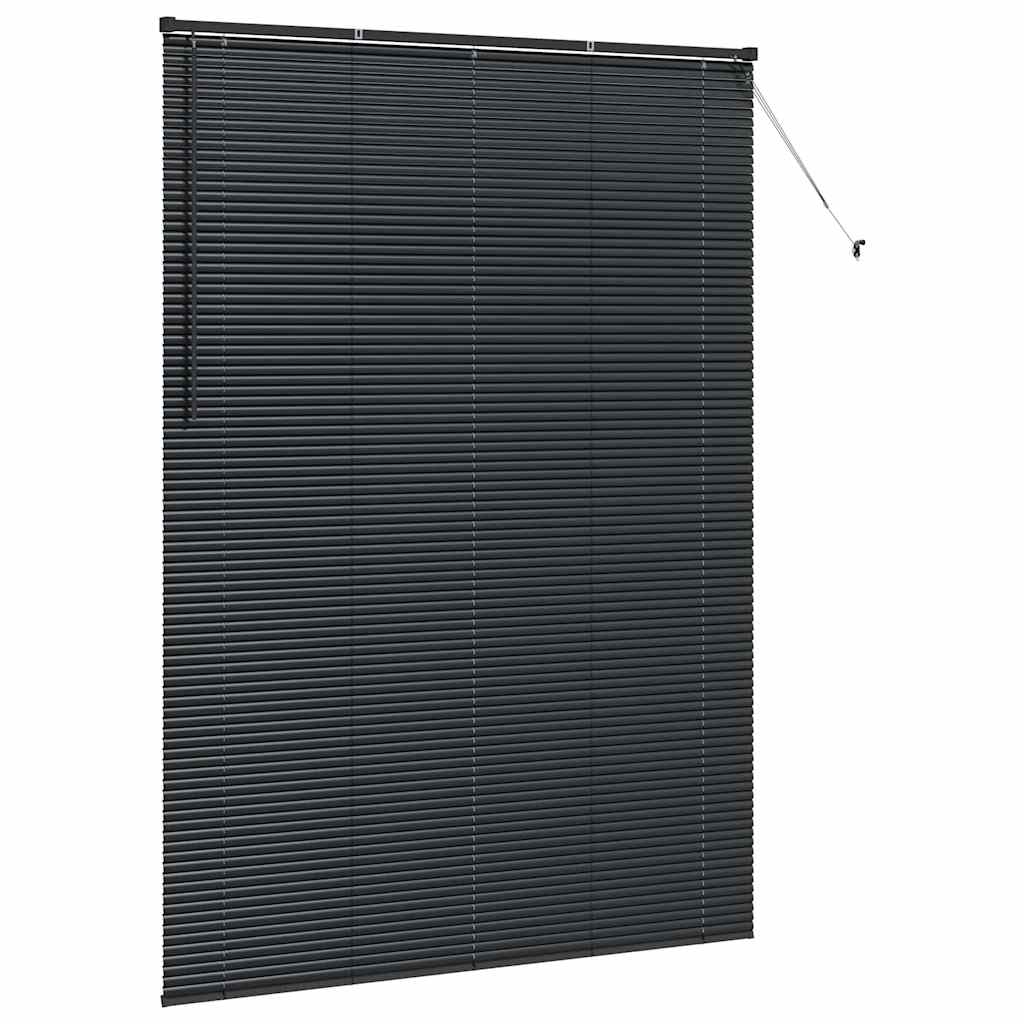 Vindu Persienne med gardiner Svart Aluminium