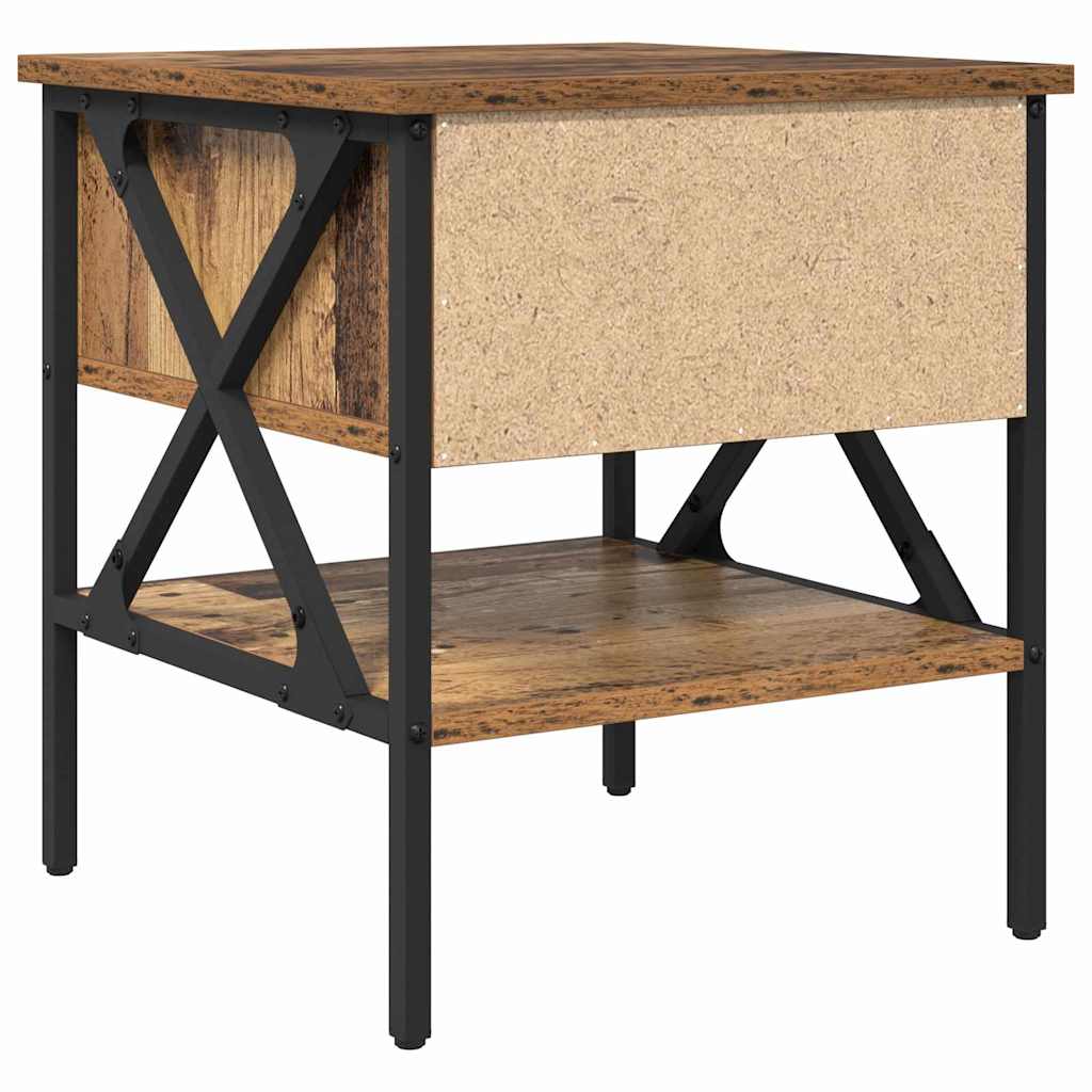 Nattbord med skuff 2 pcs Gammelt tre 40 x 42 x 45 cm