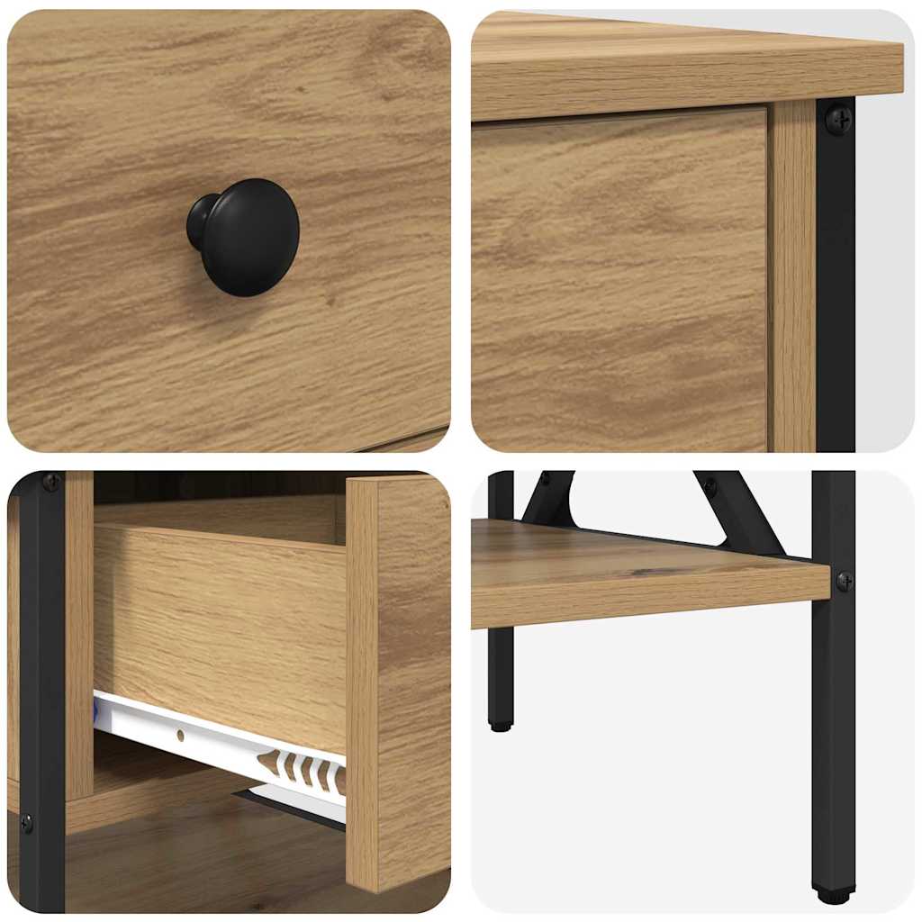 Nattbord med skuff 2 pcs artisan eik 40 x 42 x 45 cm