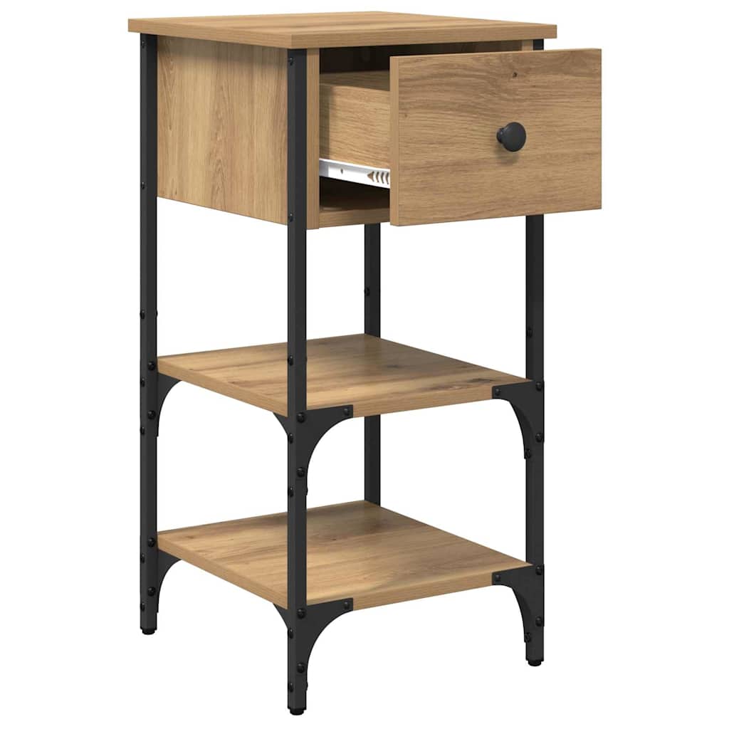 Nattbordskap med skuff Brun 33,5 x 36 x 70 cm Konstruert tre