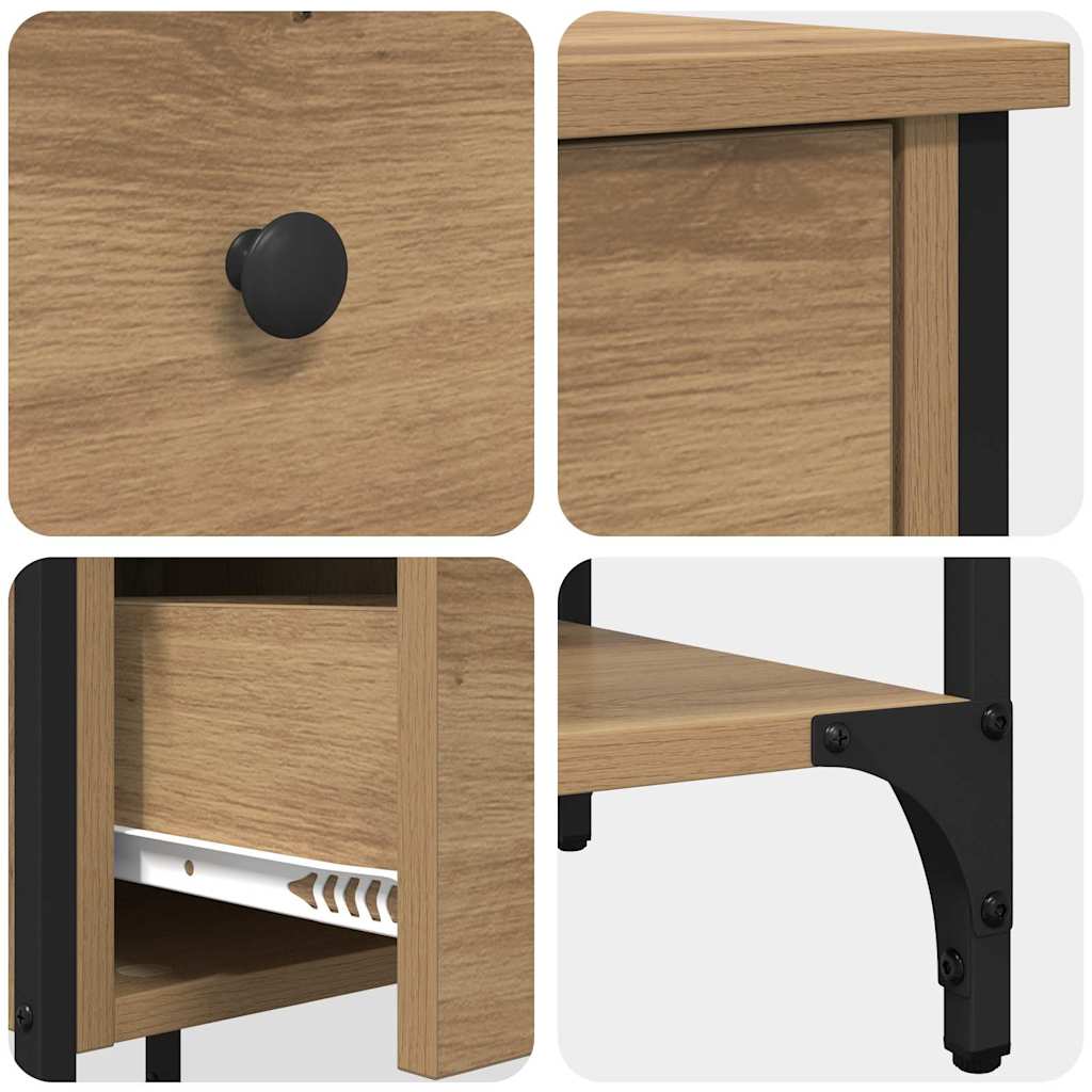 Nattbordskap 2 pcs Brun 33,5 x 36 x 70 cm Konstruert tre