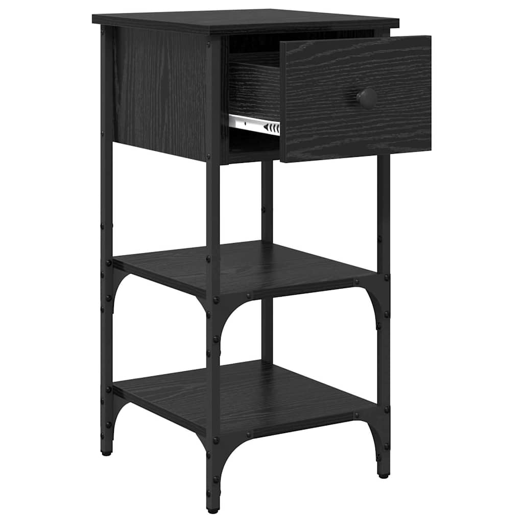 Nattbordskap 2 pcs Svart Eik 33,5 x 36 x 70 cm Konstruert tre