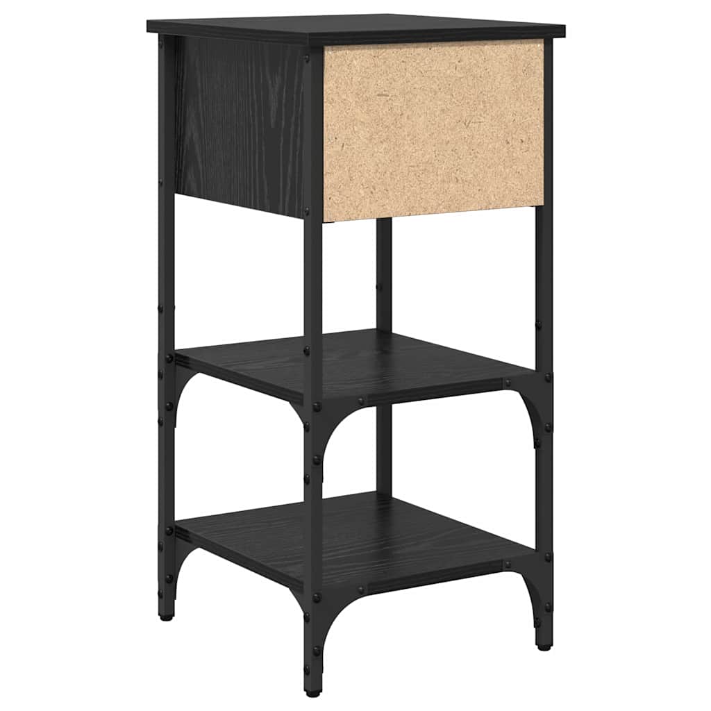 Nattbordskap 2 pcs Svart Eik 33,5 x 36 x 70 cm Konstruert tre
