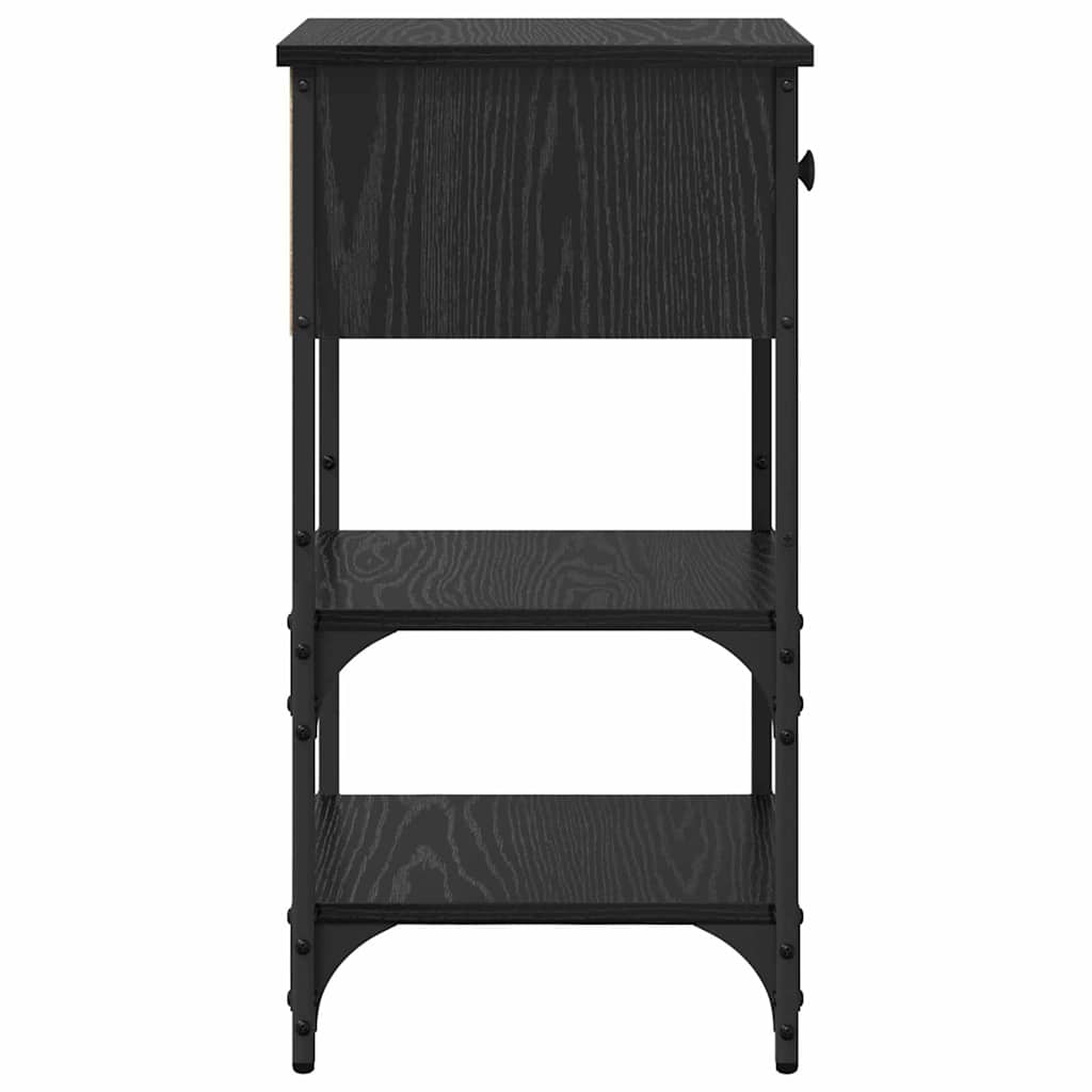 Nattbordskap 2 pcs Svart Eik 33,5 x 36 x 70 cm Konstruert tre