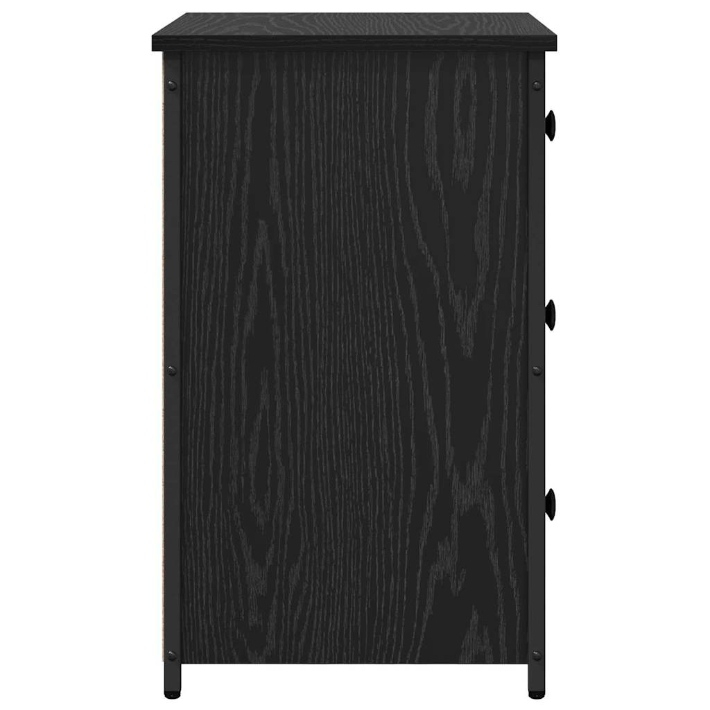 Nattbordskap 2 pcs Svart Eik 40 x 36 x 60 cm Massiv Reclaim Tre