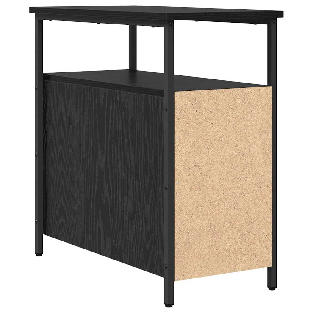 Nattbordskap med skuff Svart eik 30 x 60 x 60 cm Konstruert tre