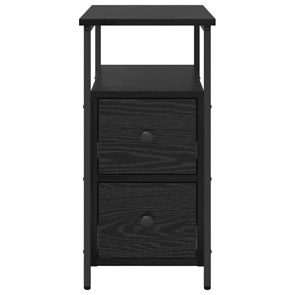 Nattbordskap med skuff Svart eik 30 x 60 x 60 cm Konstruert tre