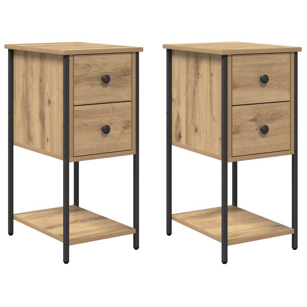 Nattbordskap 2 stk. artisan eik 32 x 42 x 70 cm Konstruert tre