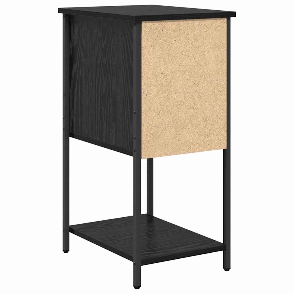 Nattbordskap med skuff Svart eik 32 x 42 x 70 cm Konstruert tre