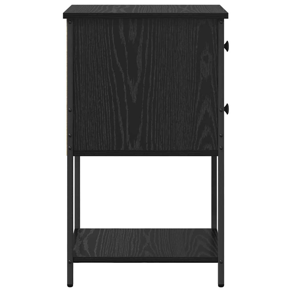 Nattbordskap med skuff Svart eik 32 x 42 x 70 cm Konstruert tre