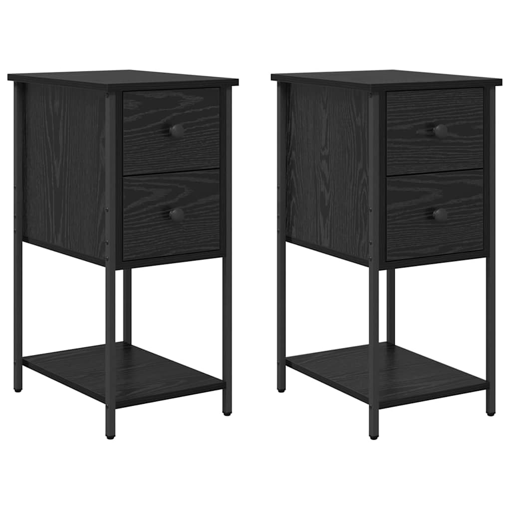 Nattbordskap 2 pcs Svart eik 32 x 42 x 70 cm Konstruert tre