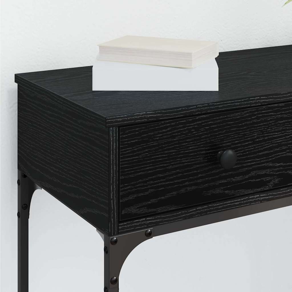 Konsollbord Svart eik 75 x 34,5 x 75 cm Konstruert tre