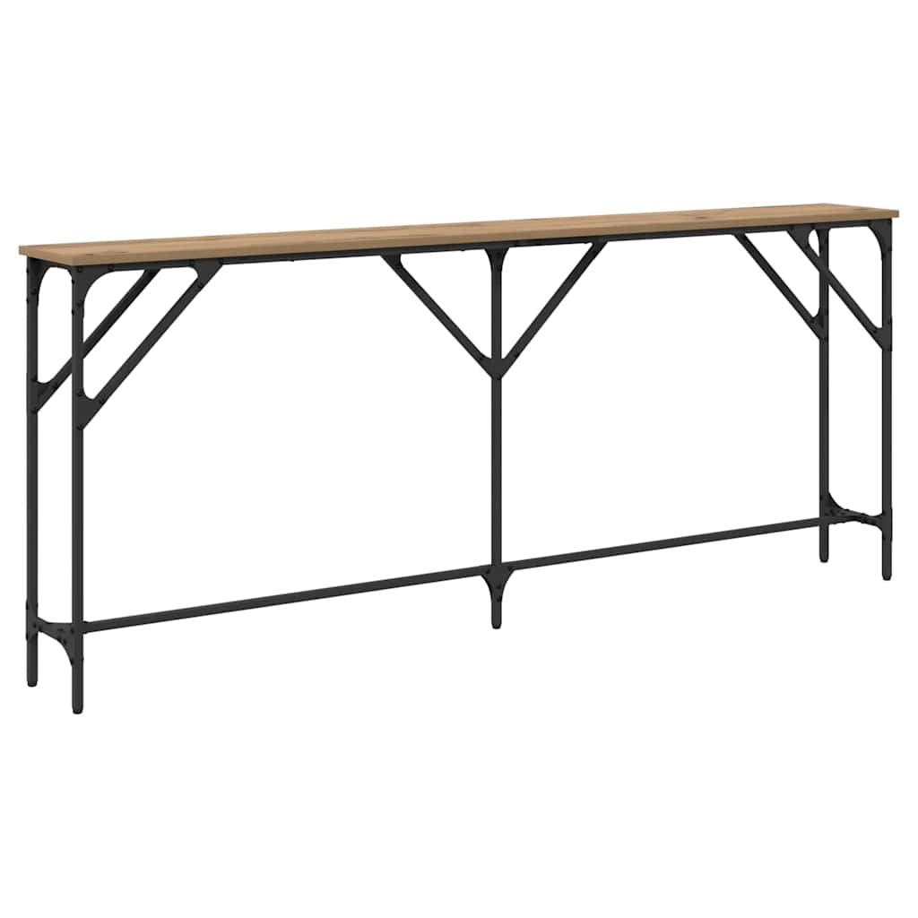 Konsollbord artisan eik 180 x 23 x 75 cm Ingeniørtre og metall