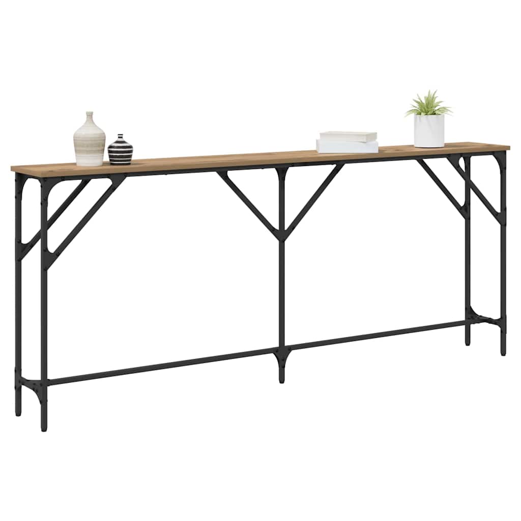 Konsollbord artisan eik 180 x 23 x 75 cm Ingeniørtre og metall