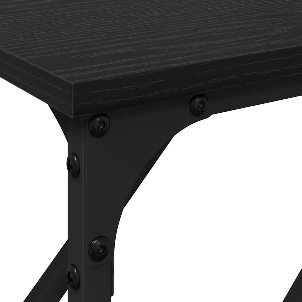 Konsollbord Svart eik 180 x 23 x 75 cm Ingeniørtre og metall