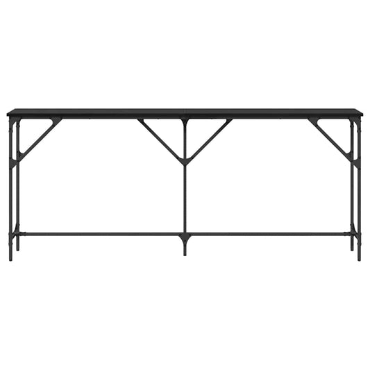 Konsollbord Svart eik 180 x 23 x 75 cm Ingeniørtre og metall