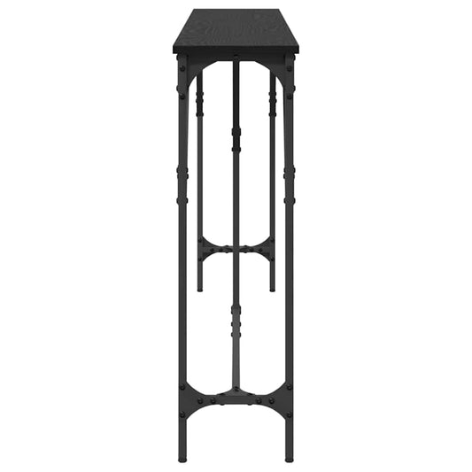 Konsollbord Svart eik 180 x 23 x 75 cm Ingeniørtre og metall