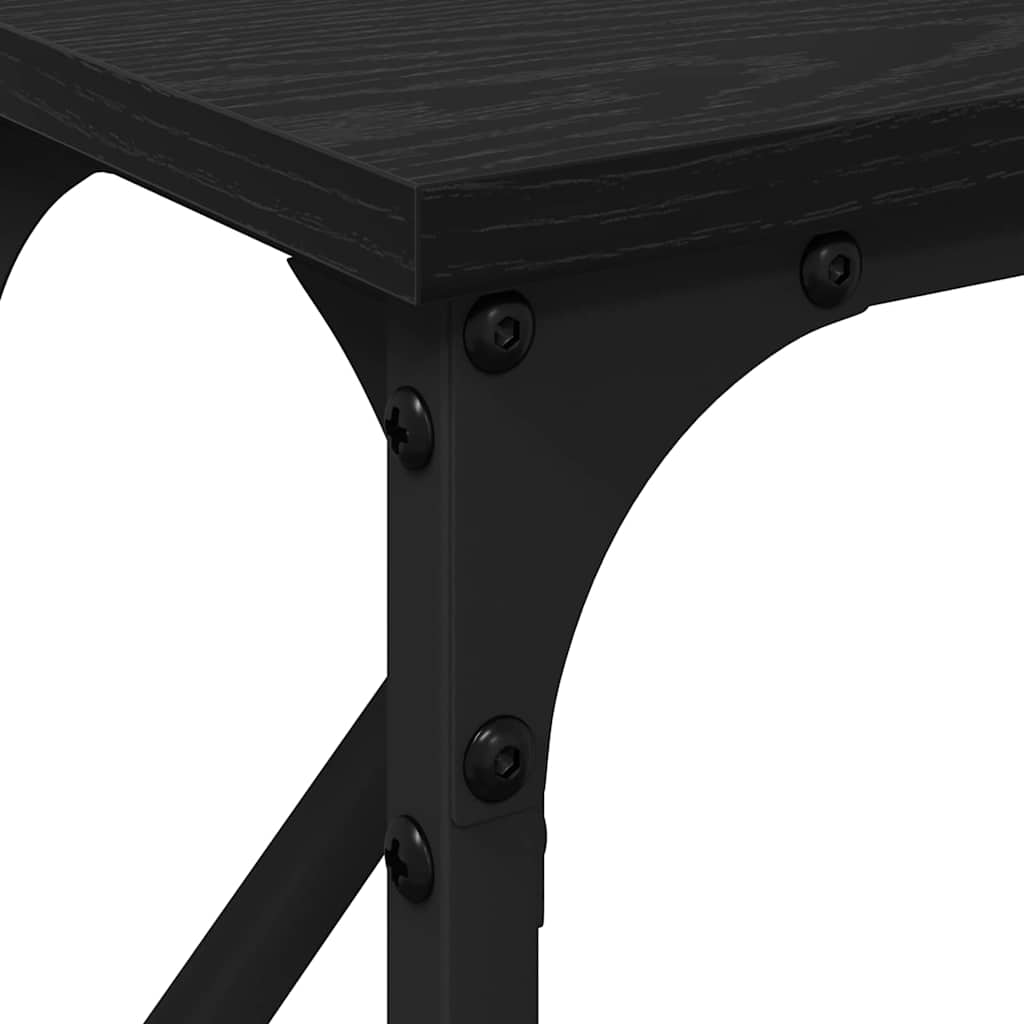 Konsollbord Svart eik 140 x 23 x 75 cm Ingeniørtre og metall