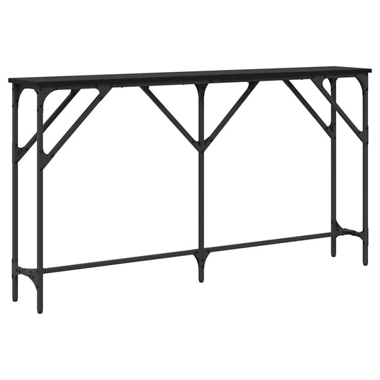 Konsollbord Svart eik 140 x 23 x 75 cm Ingeniørtre og metall