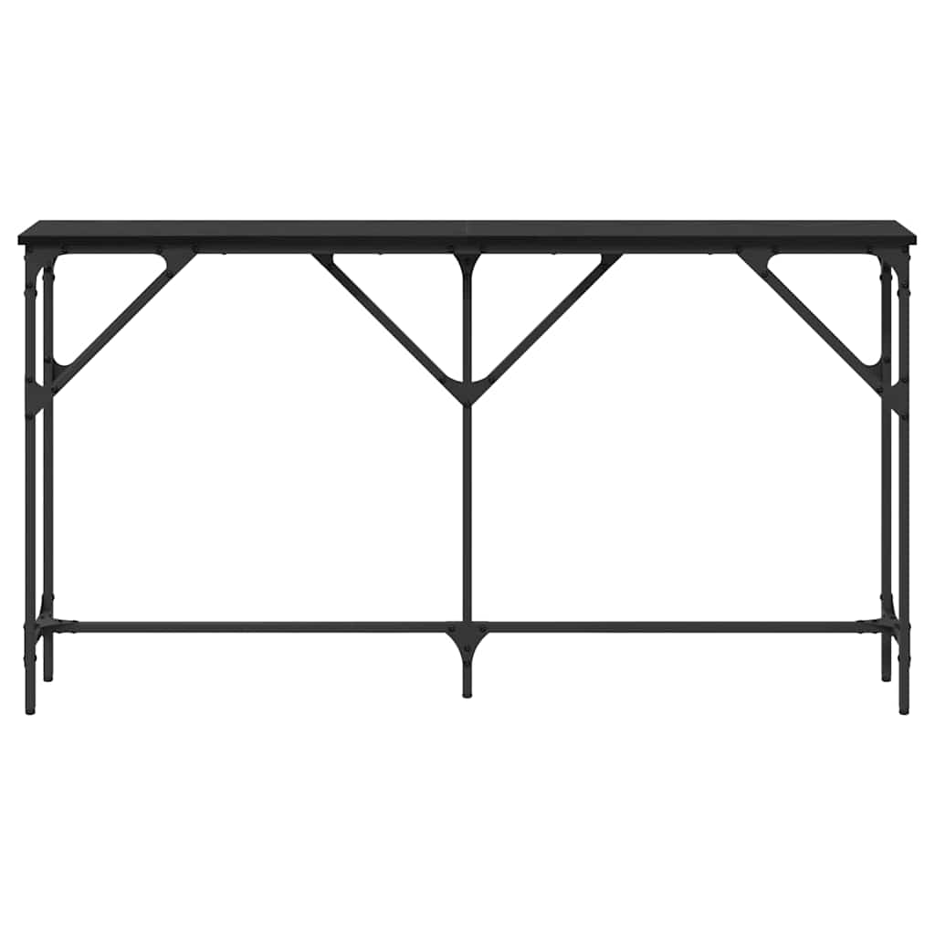 Konsollbord Svart eik 140 x 23 x 75 cm Ingeniørtre og metall