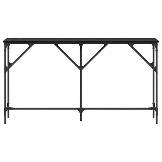 Konsollbord Svart eik 140 x 23 x 75 cm Ingeniørtre og metall