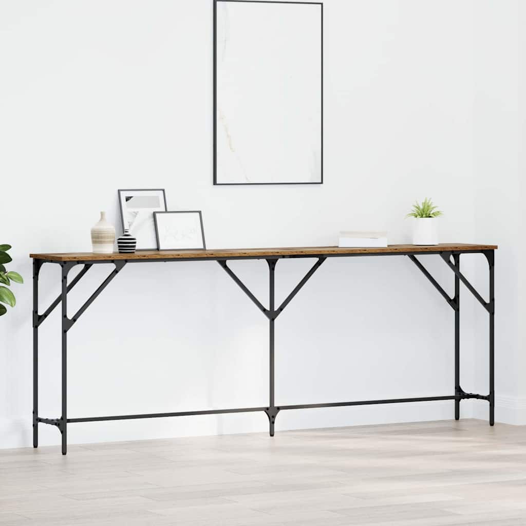 Konsollbord Gamle tre 200 x 29 x 75 cm Ingeniørtre og metall