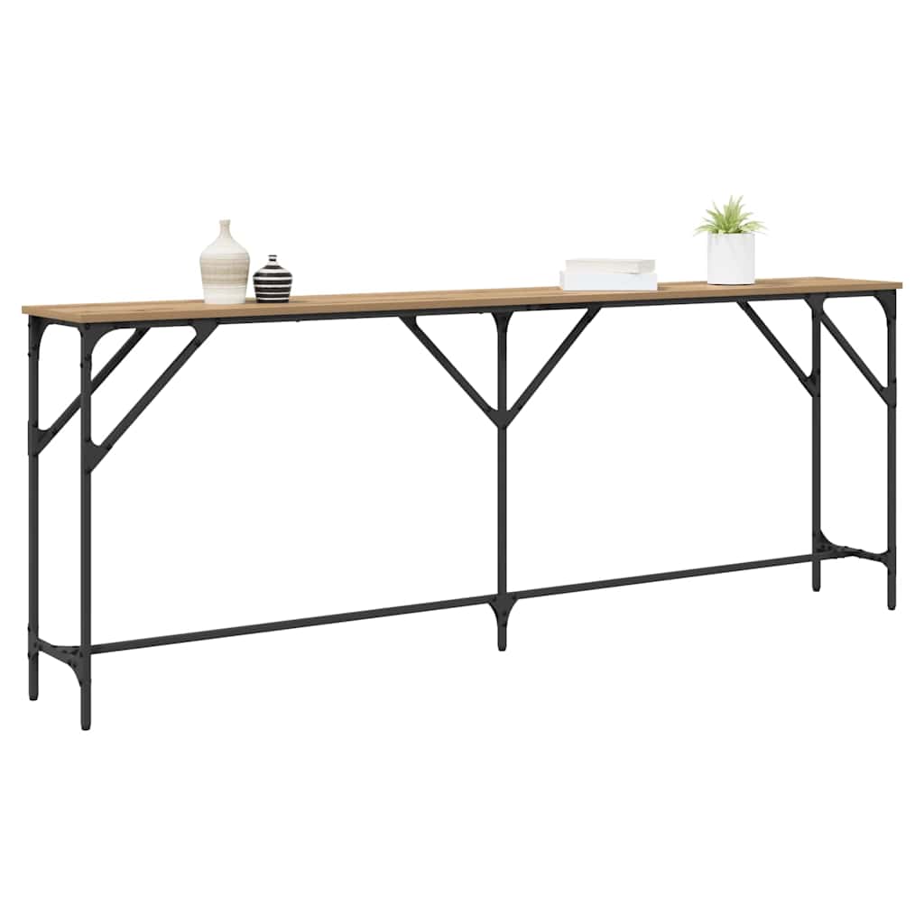Konsollbord artisan eik 200 x 29 x 75 cm Ingeniørtre og metall