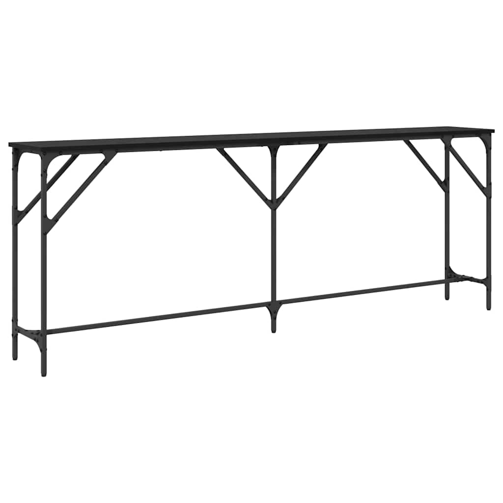 Konsollbord Svart eik 200 x 29 x 75 cm Ingeniørtre og metall
